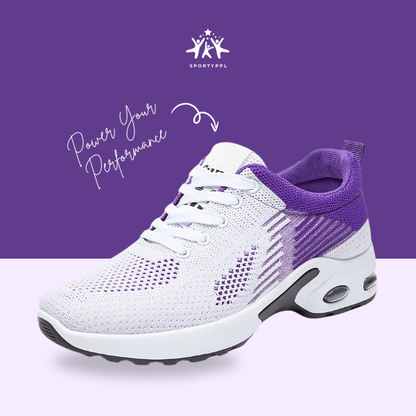 Breathable Women's Running Shoes - Lightweight Lace-Up Mesh Sneakers with Air Cushion for Summer