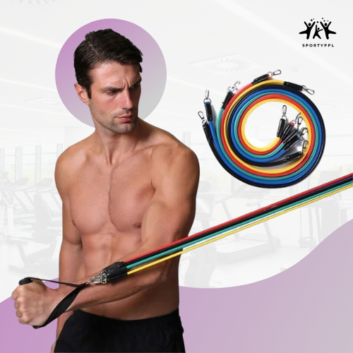 11-Piece Resistance Bands Set - Portable Fitness Equipment